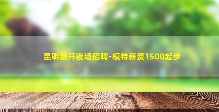昆明新开夜场招聘-模特薪资1500起步